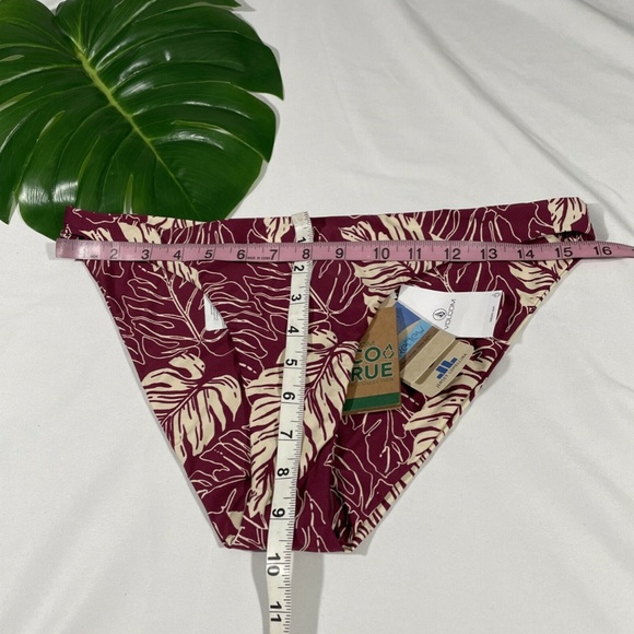 NWT Volcom [ Large ] Palm Squad Bikini Swim Bottom‎ in Pomegranate - Picture 2 of 10